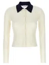 Self-portrait Women Cream Merino Wool Cardigan In Neutral