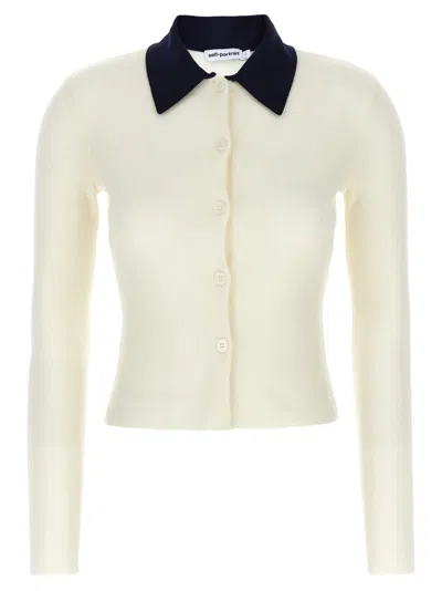 SELF-PORTRAIT CREAM MERINO WOOL' CARDIGAN