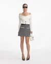 Self-portrait Off-shoulder Knit Top In White