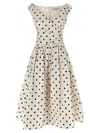 Self-portrait Cream Polka Dot Cotton Midi Dress In Multi