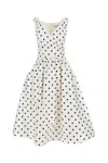 Self-portrait Wrap-effect Gathered Polka-dot Cotton-poplin Midi Dress In White