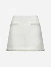 Self-portrait Bouclé Pearl Trim Mini Skirt