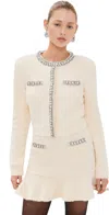 Self-portrait Cream Soft Knit Cardigan Clothing In Cream
