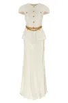 Self-portrait Chain Belt Maxi Dress In Neutral