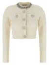 Self-portrait Cream Textured Knit Sweaters And Cardigans White In Neutral