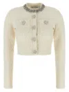 Self-portrait Cream Textured Knit Sweaters And Cardigans White In Neutral