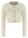 Self-portrait Cream Textured Knit Sweaters And Cardigans White In Neutral