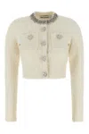 Self-portrait Cream Textured Knit Sweaters And Cardigans White In White