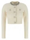 Self-portrait Cream Textured Knit Sweaters And Cardigans White In Neutral