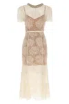 Self-portrait Cream Tulle Lace Midi Dress
