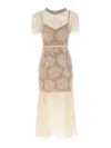 Self-portrait Cream Tulle Lace Midi Dress In White