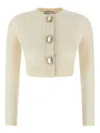 Self-portrait Cream Wool Cardigan In Neutral