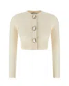 Self-portrait Wool-blend Embellished Sweater In Neutral