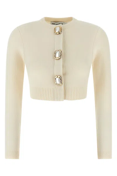Self-portrait Cream Wool Cardigan In Neutral