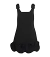 Self-portrait 3d Crepe Flower Mini Dress Black In Black