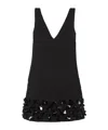 Self-portrait Sequined Crepe Mini Dress In Black