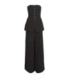 Self-portrait Womens Bandeau Wide-leg Crepe Jumpsuit Black In Black