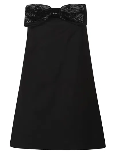 Self-portrait Strapless Mini Dress With Bow In Black