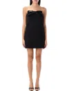 Self-portrait Strapless Mini Dress With Bow In Black