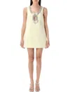 Self-portrait Women's Yellow Crepe Bow Mini Dress In Yellow