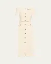 Self-portrait Crepe Button Midi Dress In Cream
