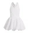 Self-portrait Crepe Bubble-hem Halter Mini Dress In White