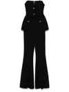 Self-portrait Bustier Jumpsuit With In Black
