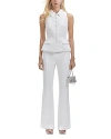 Self-portrait Crepe Jumpsuit In White