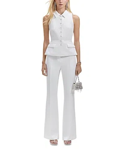 Self-portrait Crepe Jumpsuit In White