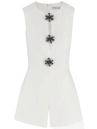 Self-portrait Crepe Jumpsuit With Cut Out Detail