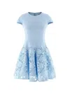 Self-portrait Womens Self Portrait Cap-sleeve Crepe And Lace Mini Dress In Blue