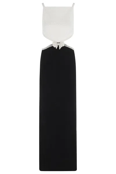 Self-portrait Crepe Maxi Dress In Black