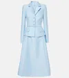 Self-portrait Midi Taffeta Dress In Blue