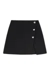 Self-portrait Crepe Mini Skirt In Black