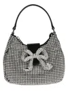 Self-portrait Silver Diamante Crescent Mini Shoulder Bag In Silver