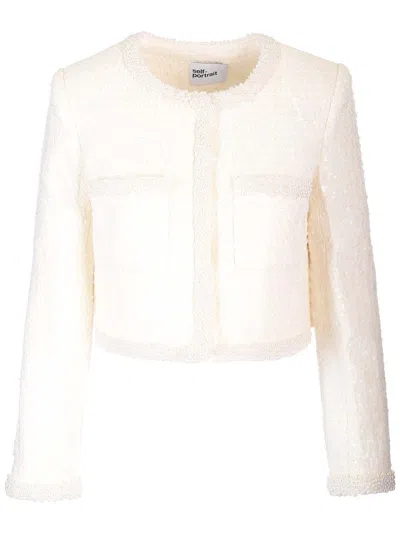 Self-portrait Crew-neck Jacket Jackets White