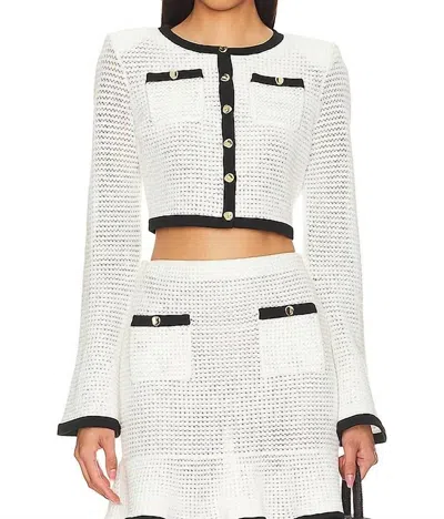 SELF-PORTRAIT CROCHET CARDIGAN IN WHITE