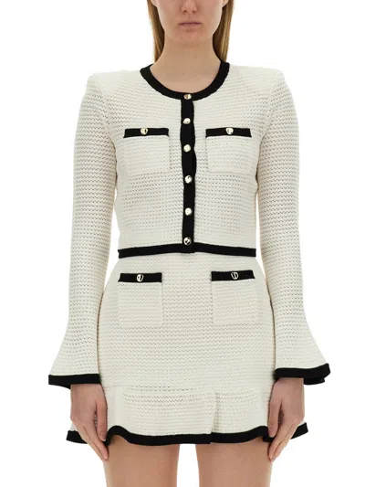 Self-portrait Crochet Cardigan In White