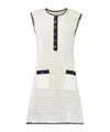 Self-portrait Mini Dress In Intricate Crochet With Zigzag Collar In White