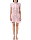 Self-portrait Self Portrait Women Pink Bow Crochet Crystal Mini Dress