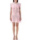 Self-portrait Self Portrait Women Pink Bow Crochet Crystal Mini Dress