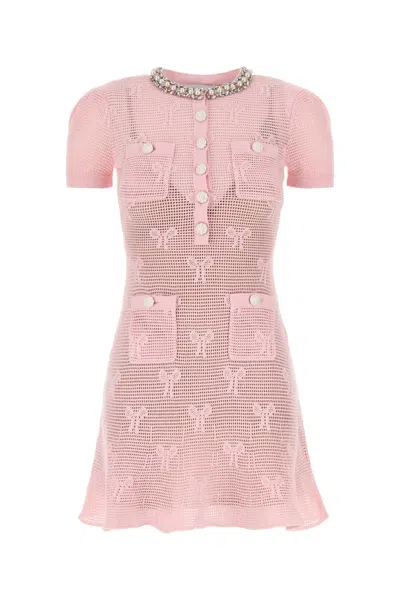 Self-portrait Crochet Crystal Mini Dress