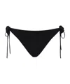 Self-portrait Low-rise Waist Adjustable Panty Brief Swimsuit In Black