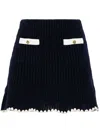 Self-portrait Crochet Mini Skirt In Blue