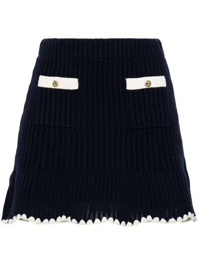 SELF-PORTRAIT CROCHET-KNIT MINI SKIRT