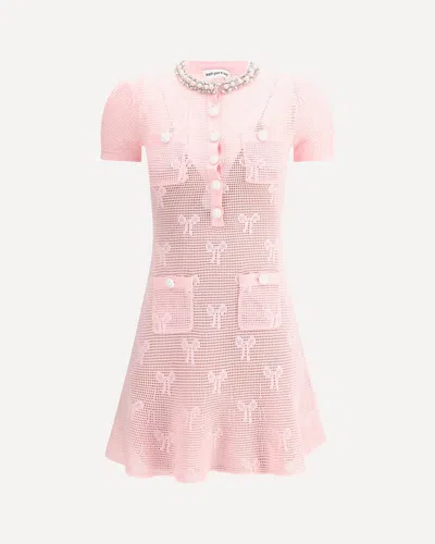 Self-portrait Crochet Knit Short Dress