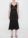 Self-portrait Self Portrait Crochet Midi Dress In In Black