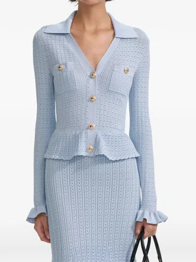 Self-portrait Crochet Midi Dress In Blue