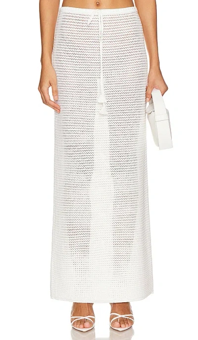 Self-portrait Crochet Midi Skirt In White