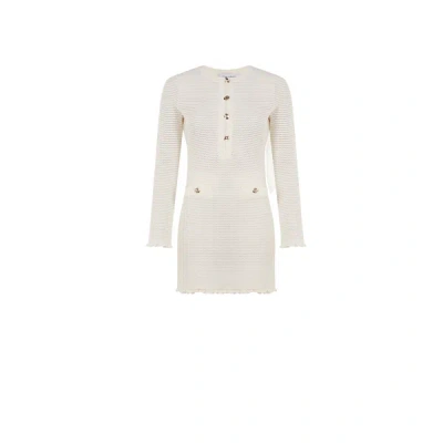 Self-portrait Crochet Mini Dress In Beige